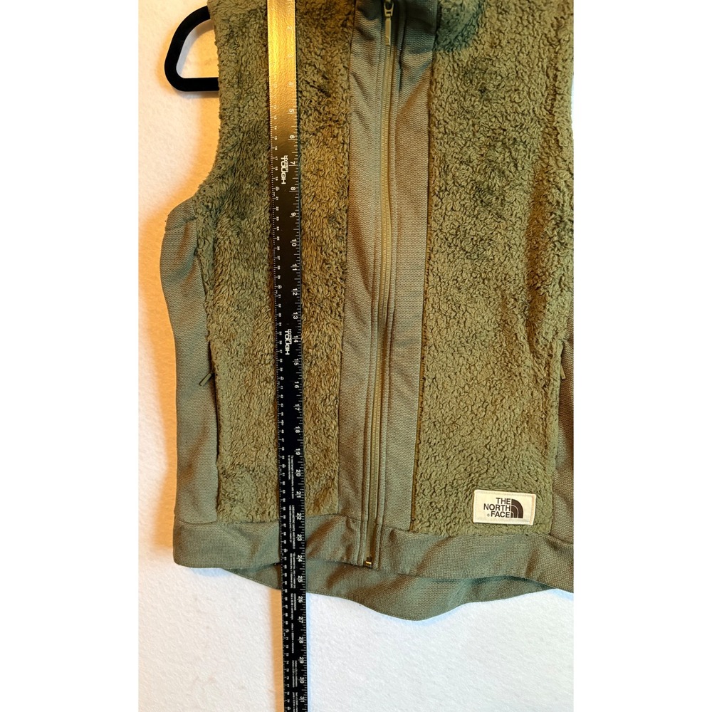 The North Face‎ Furry Fleece Vest Green Zip Up Size M - Picture 3 of 7